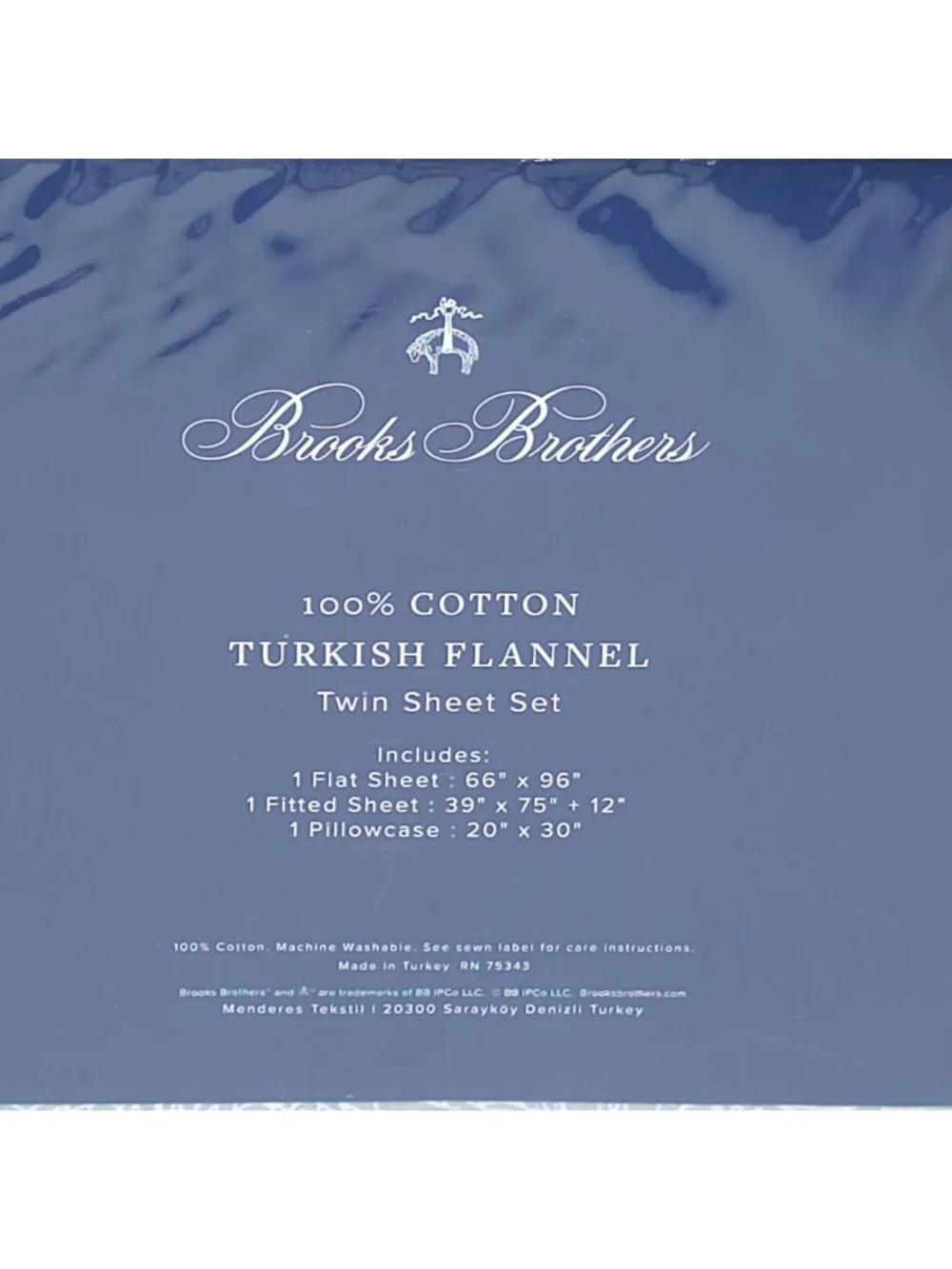 Brooks Brothers 100% Cotton Turkish Flannel Twin Sheet Set